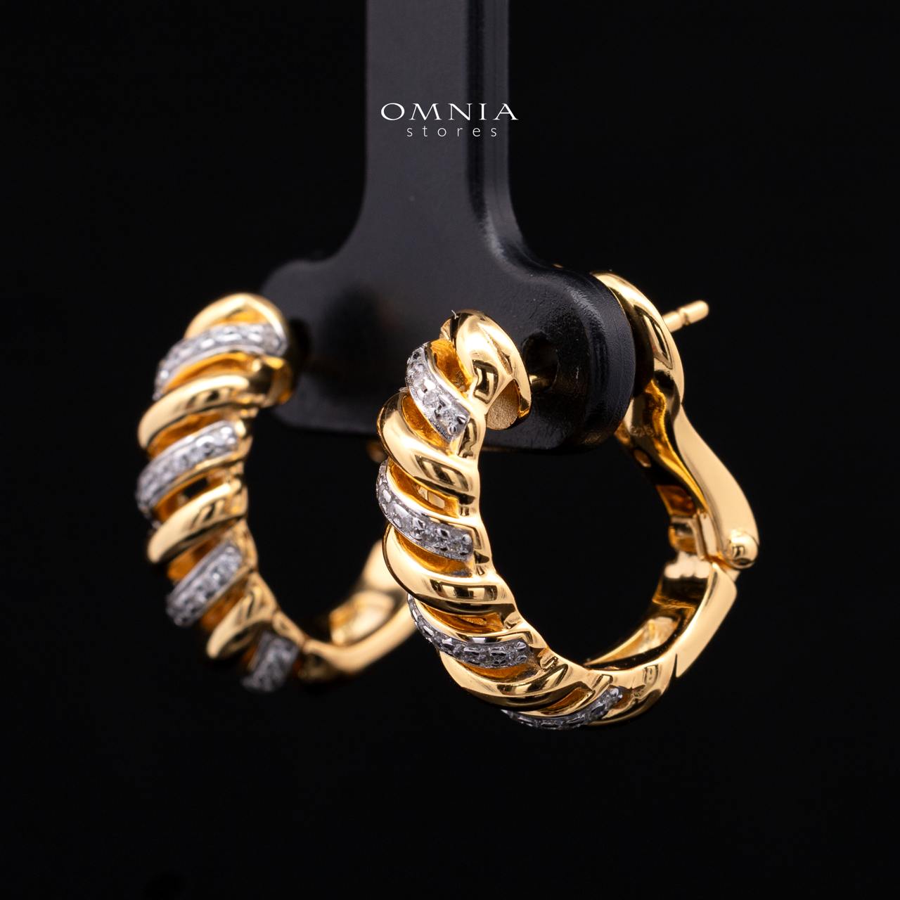 Deanna Gold-Plated Clip-On Earrings in 925 Silver with Premium Simulated Diamonds - Image 2