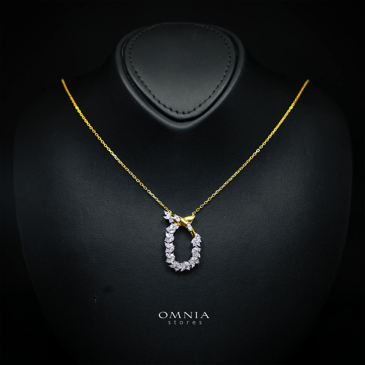 Julienne Golden Floral Necklace in 925 Silver with Premium Simulated Diamonds - Image 2