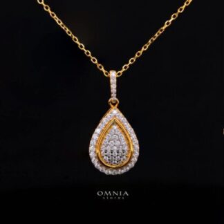 Gwenette Gold-Plated Necklace in 925 Silver with Premium Simulated Diamonds