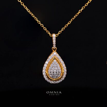 Gwenette Gold-Plated Necklace in 925 Silver with Premium Simulated Diamonds