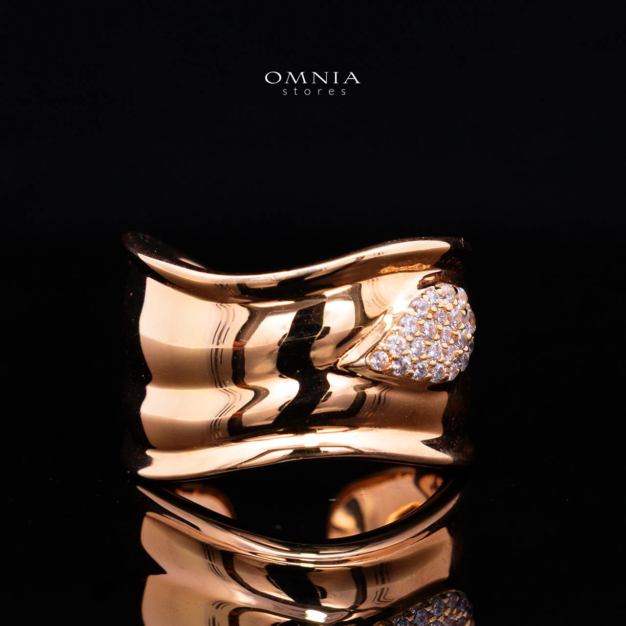 Kaelora Rose Gold Ring with High-Quality Premium Simulated Diamonds in 925 Sterling Silver - Image 3