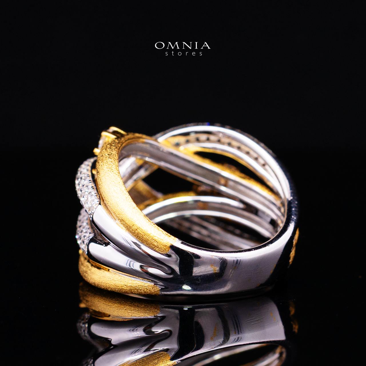 Zynera Gold Plated Ring with Premium Simulated Diamonds in 925 Silver - Image 4