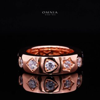 Janna Rose Gold Ring in 925 Silver with Premium Simulated Diamonds