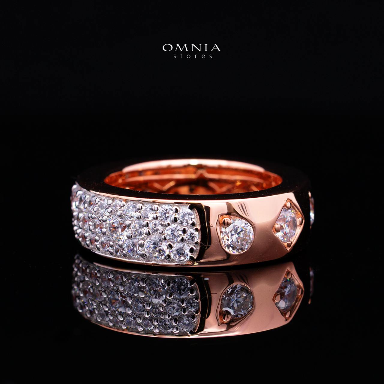 Janna Rose Gold Ring in 925 Silver with Premium Simulated Diamonds - Image 3