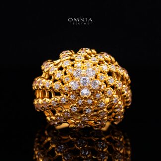 Cyralisse Gold Ring with High-Quality Premium Simulated Diamonds in 925 Sterling Silver
