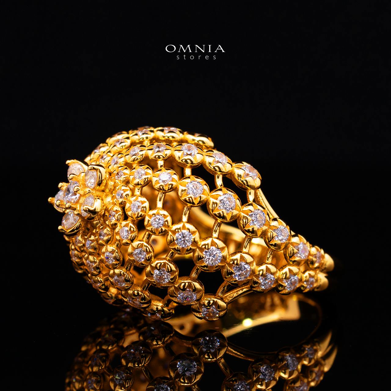 Cyralisse Gold Ring with High-Quality Premium Simulated Diamonds in 925 Sterling Silver - Image 2