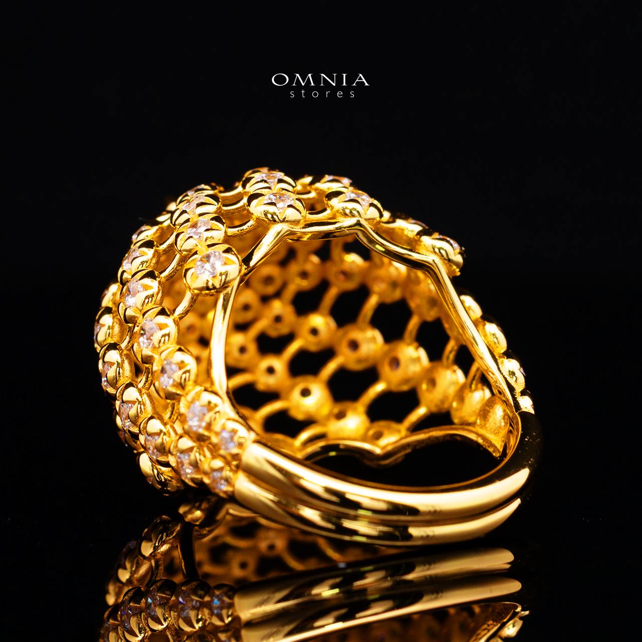 Cyralisse Gold Ring with High-Quality Premium Simulated Diamonds in 925 Sterling Silver - Image 4