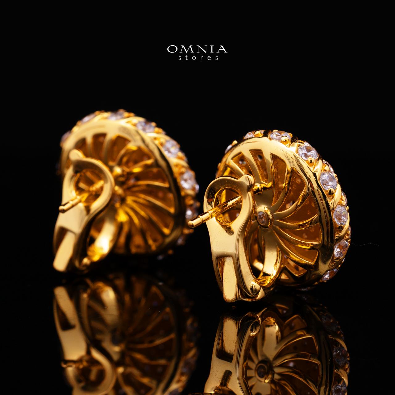 Serenya Gold-Plated Clip-On Earrings with Premium Simulated Diamonds in 925 Silver - Image 3