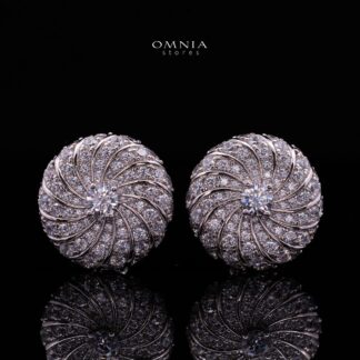 Serenya White Clip-On Earring with Premium Simulated Diamonds in 925 Sterling Silver