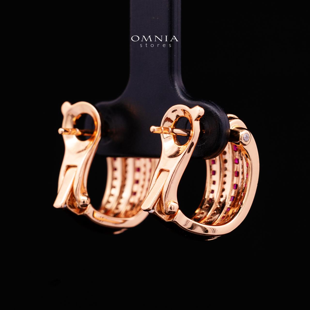Isalyn Ruby Red Hoop Earrings with High Quality Premium Simulated Diamonds in 925 Silver - Image 3