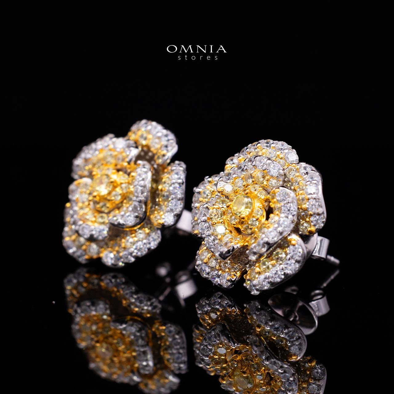 Safiyah Yellow Rose Stud Earrings 925 Sterling Silver | Premium Brilliant-Cut Simulated Diamonds - Image 2