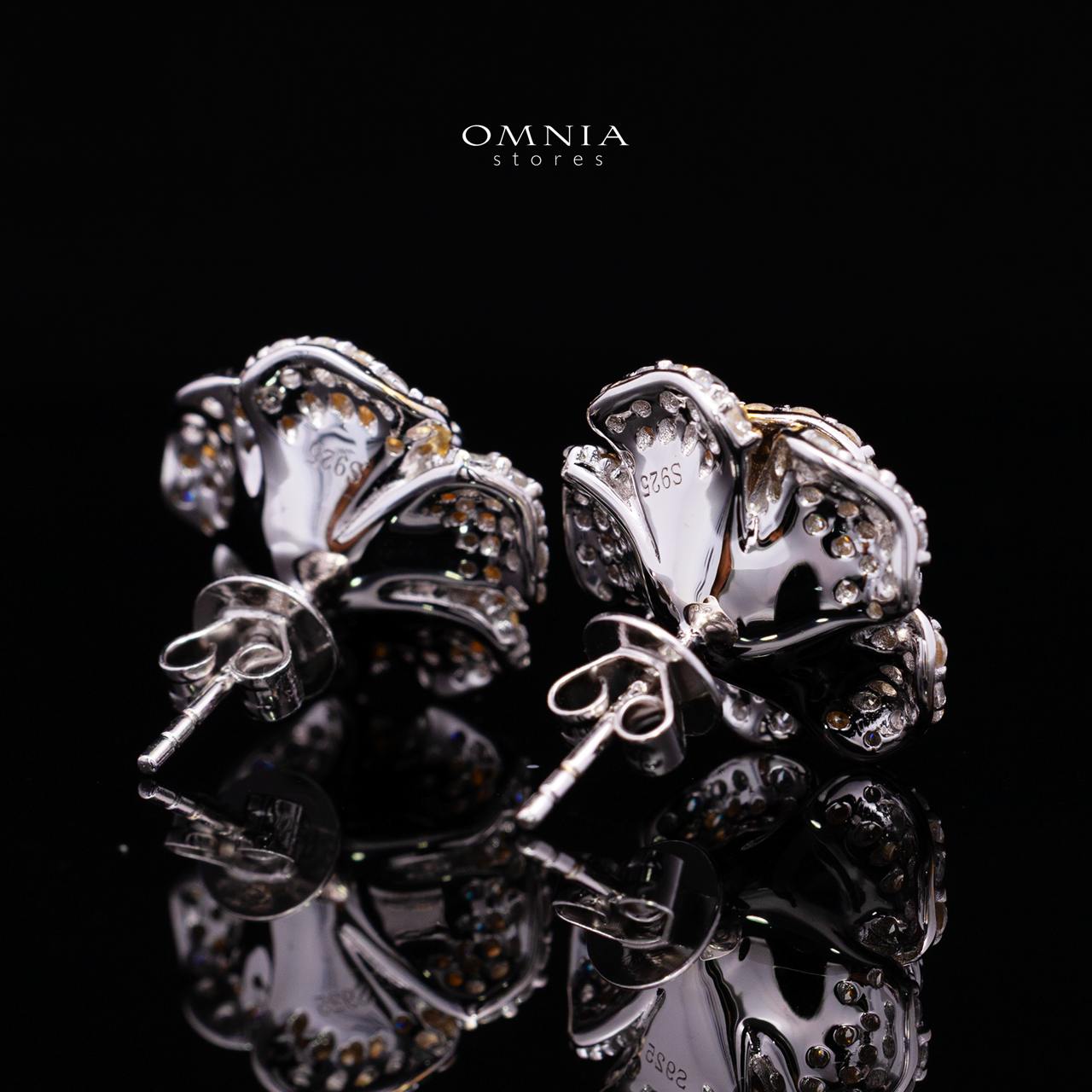 Safiyah Yellow Rose Stud Earrings 925 Sterling Silver | Premium Brilliant-Cut Simulated Diamonds - Image 3