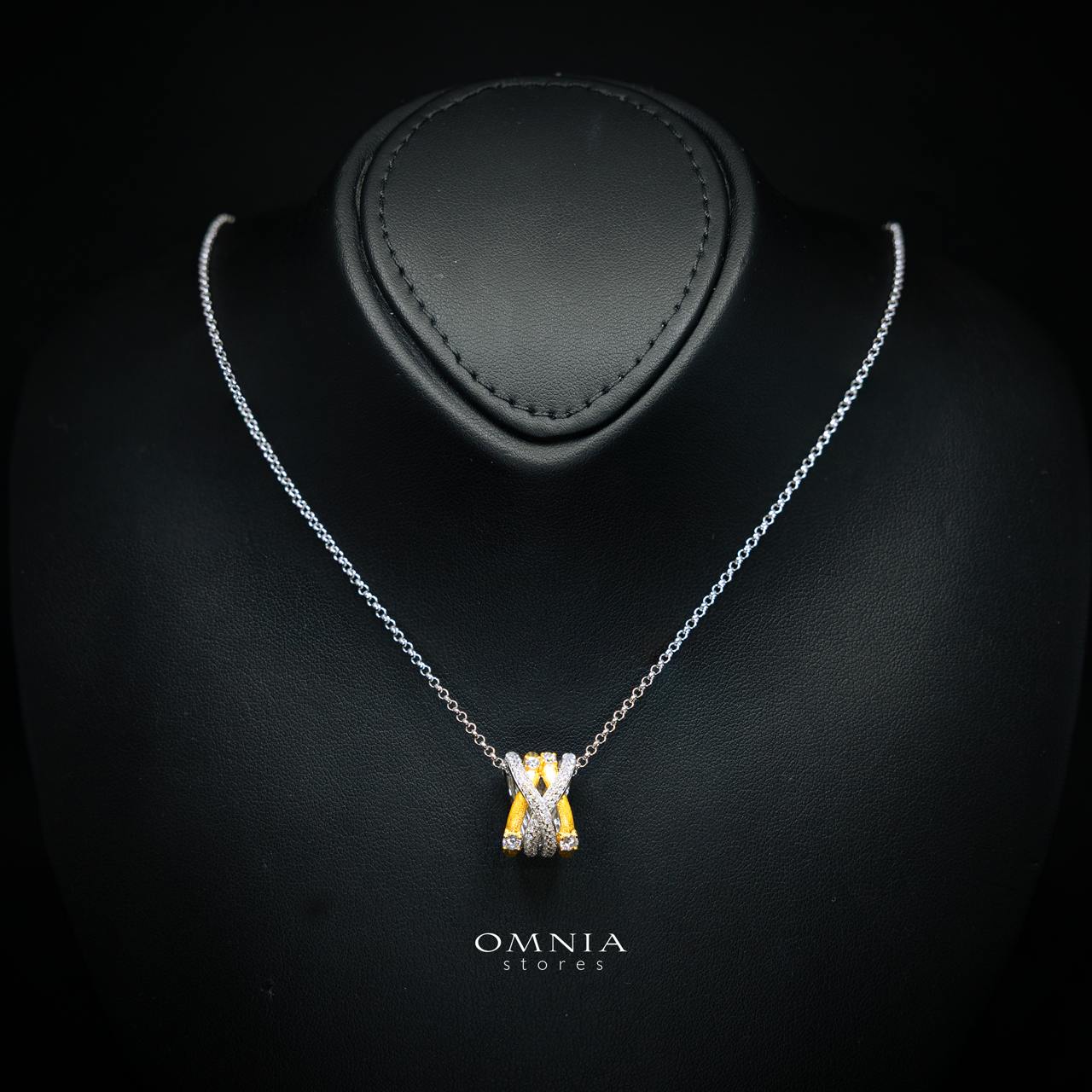 Zynera Gold Plated Necklace with Premium Simulated Diamonds in 925 Silver - Image 2