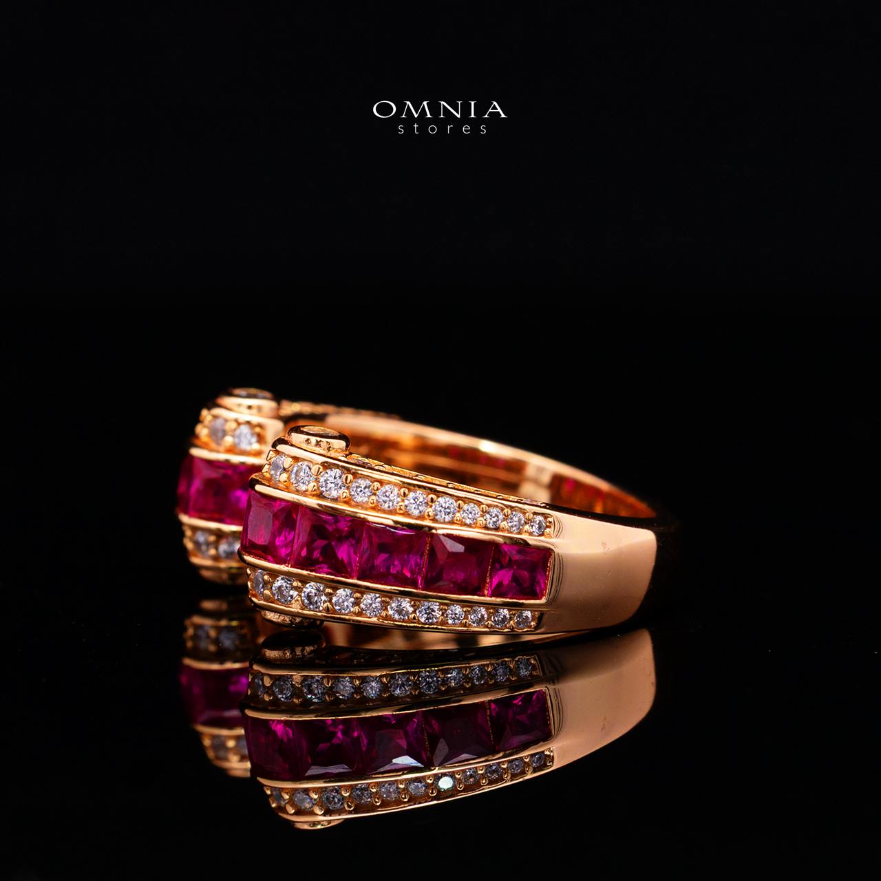 Isalyn Ruby Red Ring with High Quality Simulated Diamond in 925 Silver - Image 2