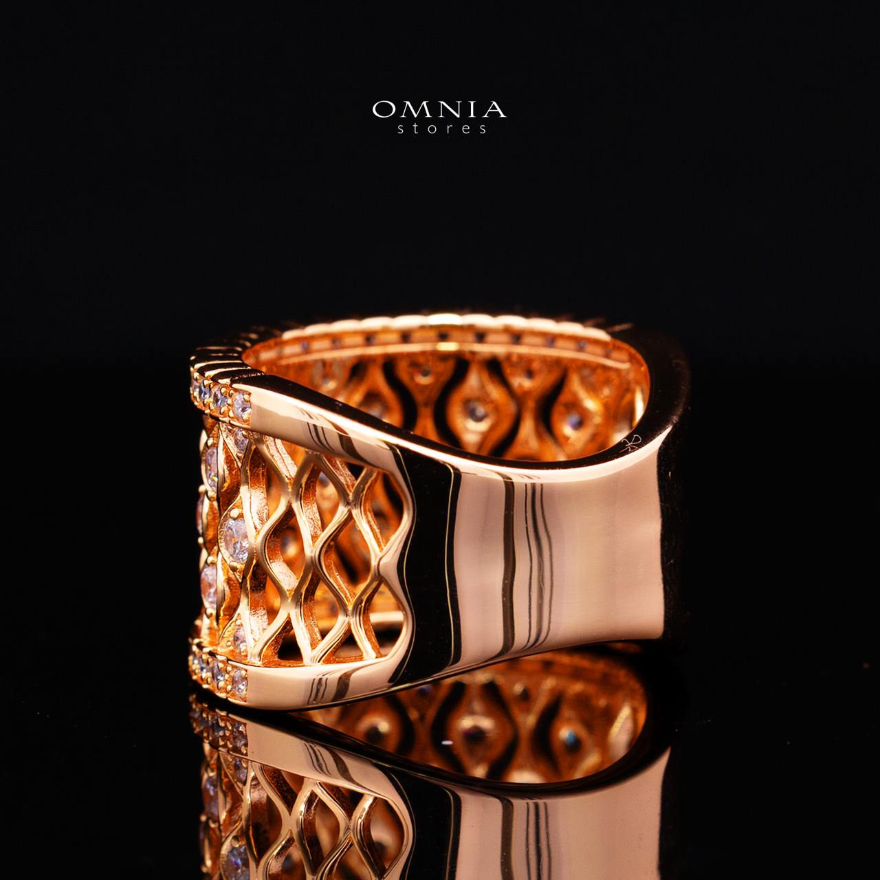 Novaria Gold Ring with High-Quality Premium Simulated Diamonds in 925 Sterling Silver - Image 4