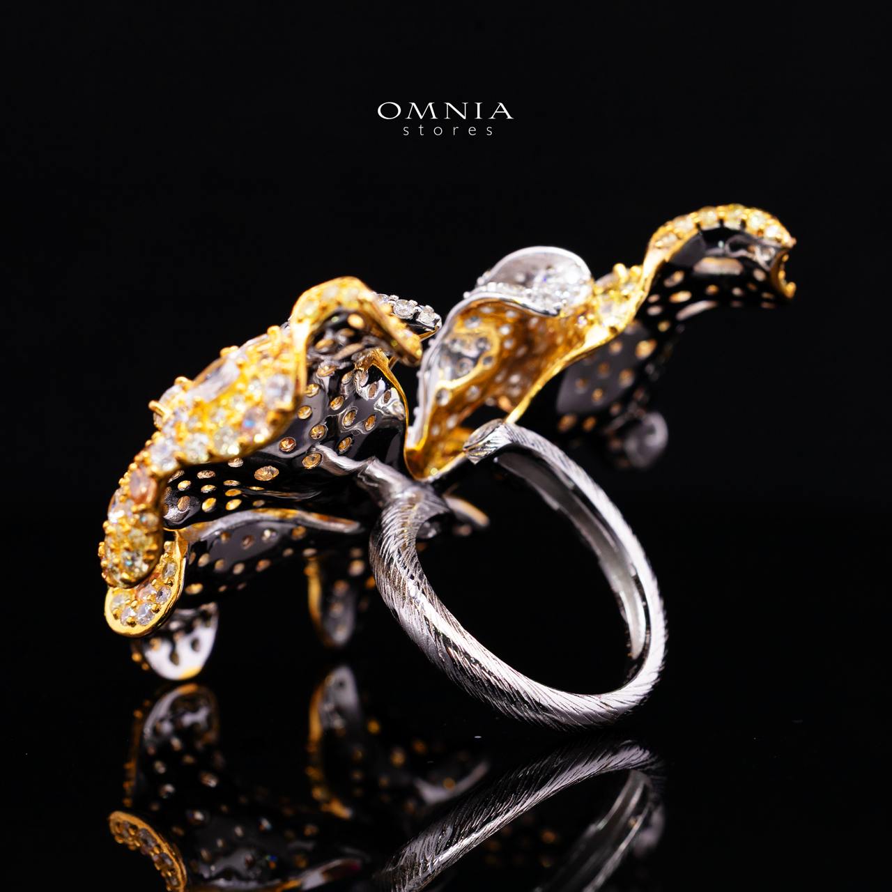 Aria Ruby Red Ring with Premium Simulated Diamond in 925 Silver - Image 4
