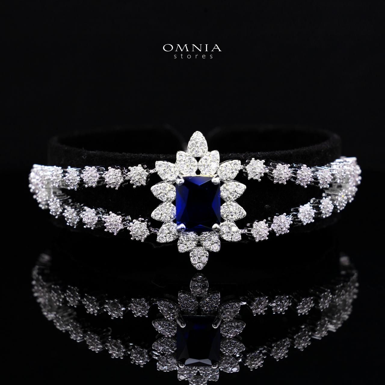 Blair Blue Luxury Bridal Full Set in High Quality Simulated Diamonds - Image 3