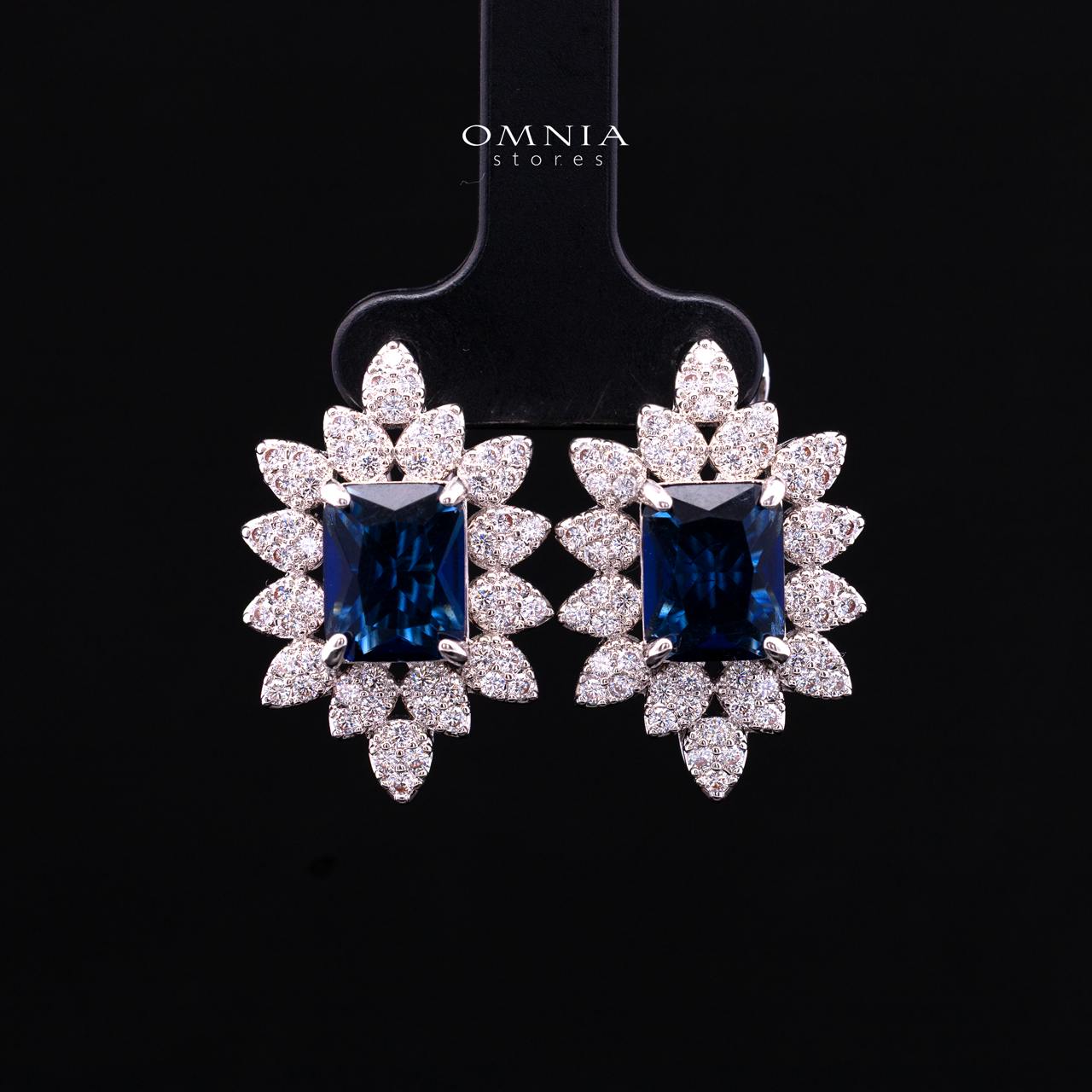 Blair Blue Luxury Bridal Full Set in High Quality Simulated Diamonds - Image 4