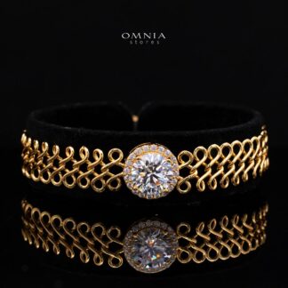 Kaelani Infinity Link Bracelet Gold Plated with Premium Simulated Diamonds and Certificate 925 Sterling Silver