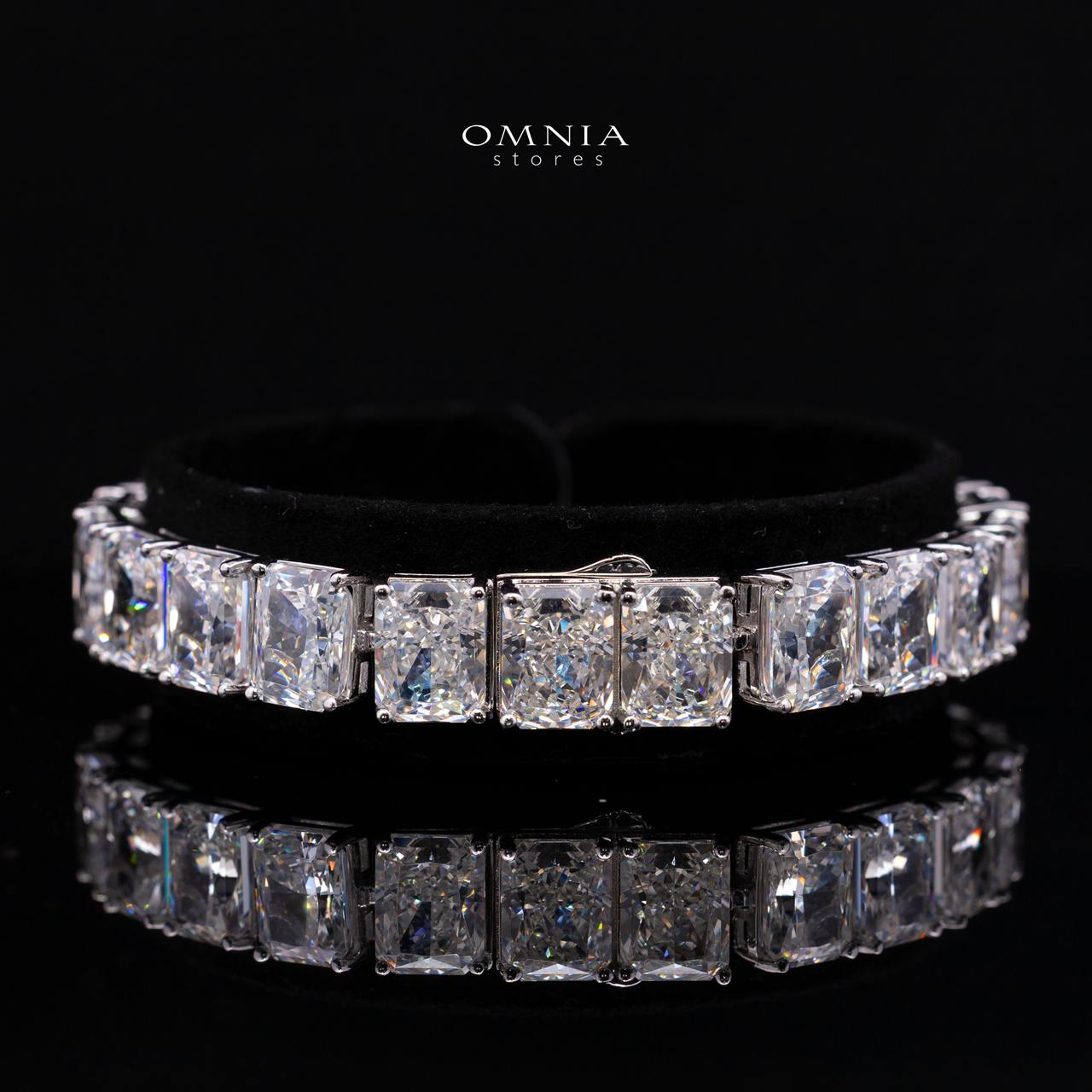 Zarela Radiant Cut Eternity Bracelet with Premium Simulated Diamonds and Certificate in 925 Sterling Silver - Image 2