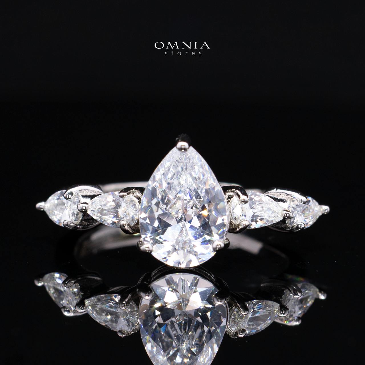 Evelisse White Luxury Full Set with Long Chain, High Quality Premium Simulated Diamond & Rhodium Plated Finish - Image 5
