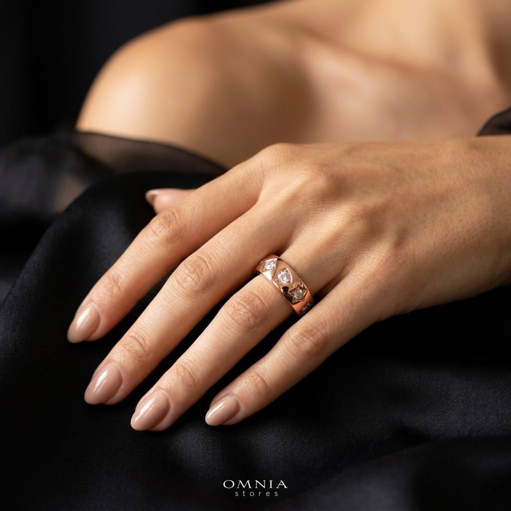 Janna Rose Gold Ring in 925 Silver with Premium Simulated Diamonds - Image 5