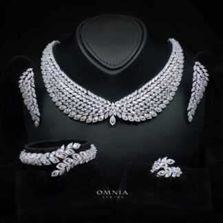 Omnia Safe Luxury Bridal White Full Set In High Quality Zircon Stone Rhodium Plated