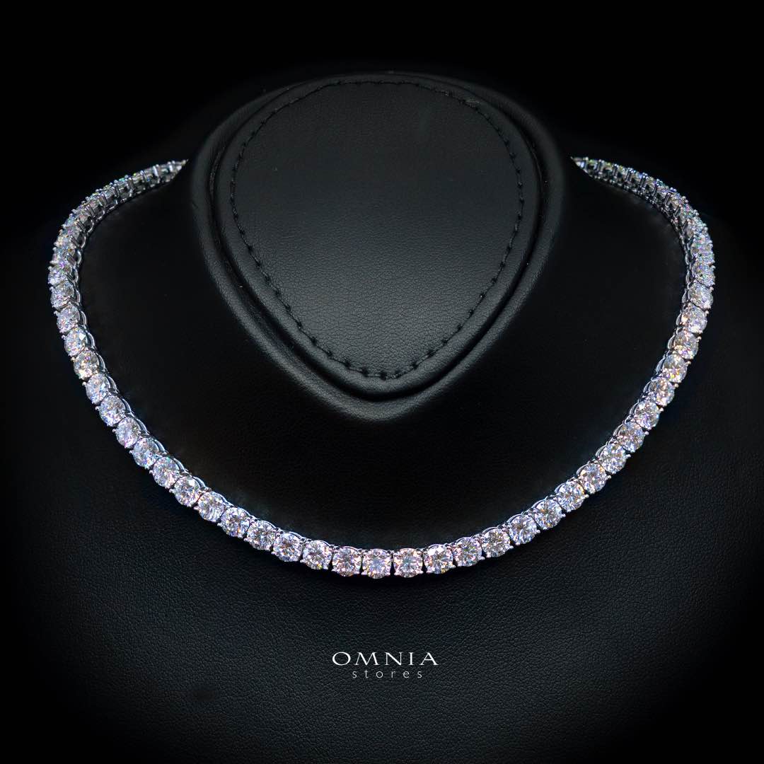 Arianne White 5mm Tennis Necklace with GRA Certificate, High-Quality Premium Moissanite, and Rhodium Plating in 925 Sterling Silver - Image 2