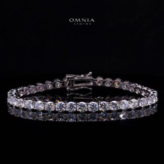 Jenievel White 4mm Tennis Bracelet with GRA Certificate, High-Quality Premium Moissanite, and Rhodium Plating in 925 Sterling Silver