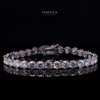 Liyanah White 5mm Tennis Bracelet with GRA Certificate, High-Quality Premium Moissanite, and Rhodium Plating in 925 Sterling Silver