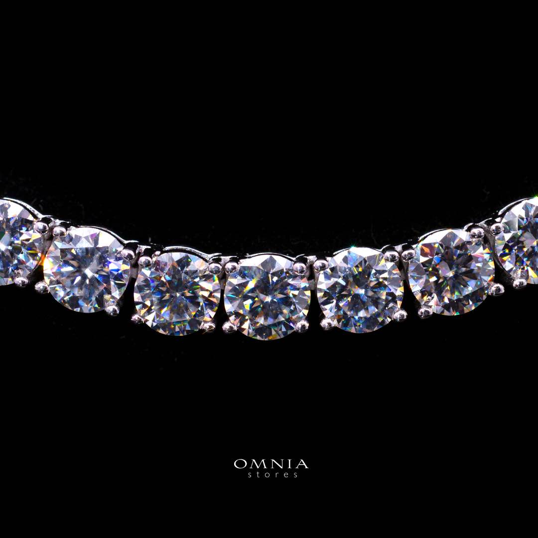 Arianne White 5mm Tennis Necklace with GRA Certificate, High-Quality Premium Moissanite, and Rhodium Plating in 925 Sterling Silver - Image 3