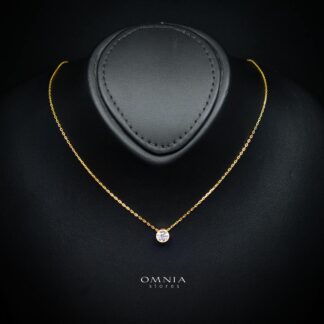 Lavinia White Gold-Plated Pendant Necklace with High-Quality Simulated Diamonds in 925 Sterling Silver