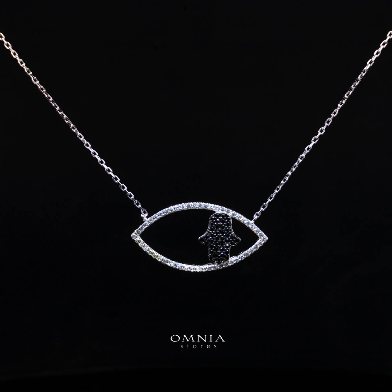 Aislin White Pendant Necklace with High-Quality Simulated Diamonds in 925 Sterling Silver