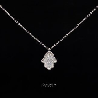 Annika White Pendant Necklace with High-Quality Simulated Diamonds in 925 Sterling Silver