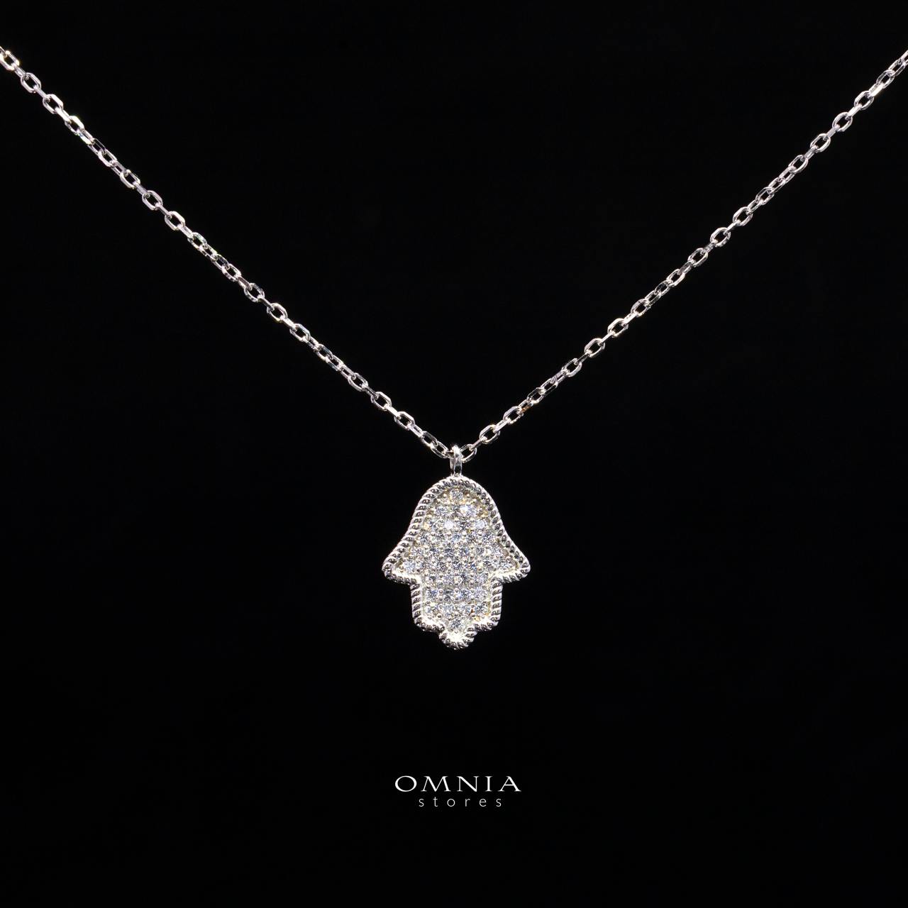 Annika White Pendant Necklace with High-Quality Simulated Diamonds in 925 Sterling Silver