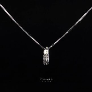 Bellamy White Pendant Necklace with High-Quality Simulated Diamonds in 925 Sterling Silver