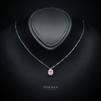 Nereida Pink Pendant Necklace with High-Quality Simulated Diamonds in 925 Sterling Silver