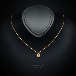 Jessamine Yellow Gold-Plated Pendant Necklace with High-Quality Simulated Diamonds in 925 Sterling Silver