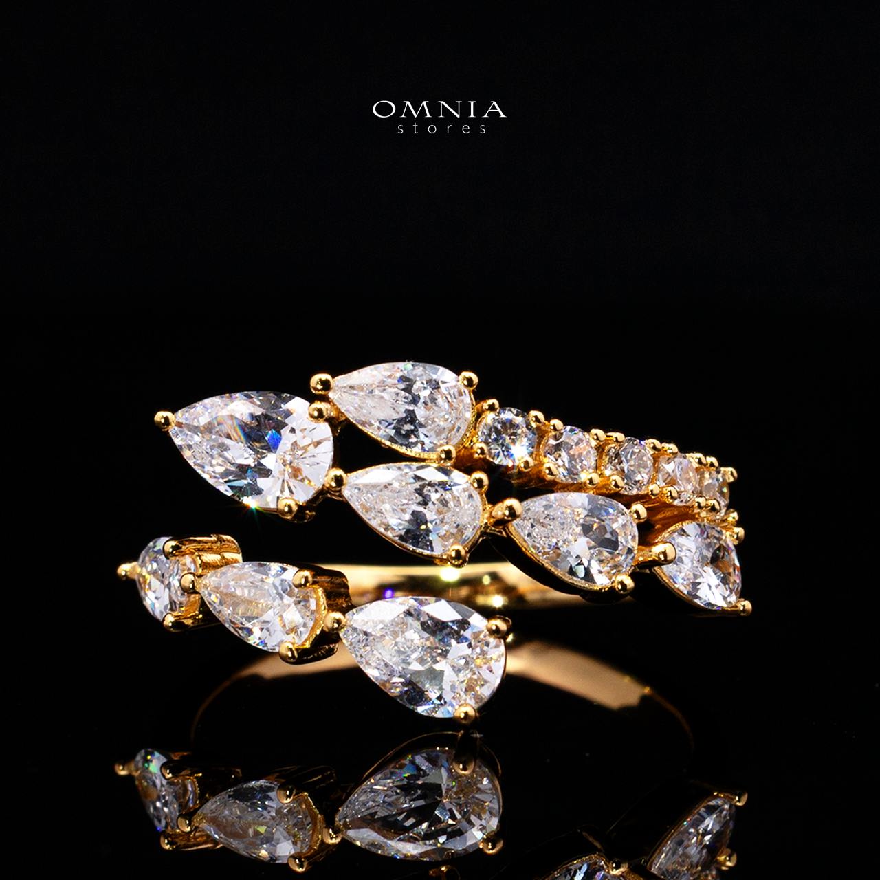 Catalina Elegant Gold Cascading Leaf Drop Bridal Full Set with High-Quality Premium Zircon Stones, Rhodium-Plated Finish - Image 5