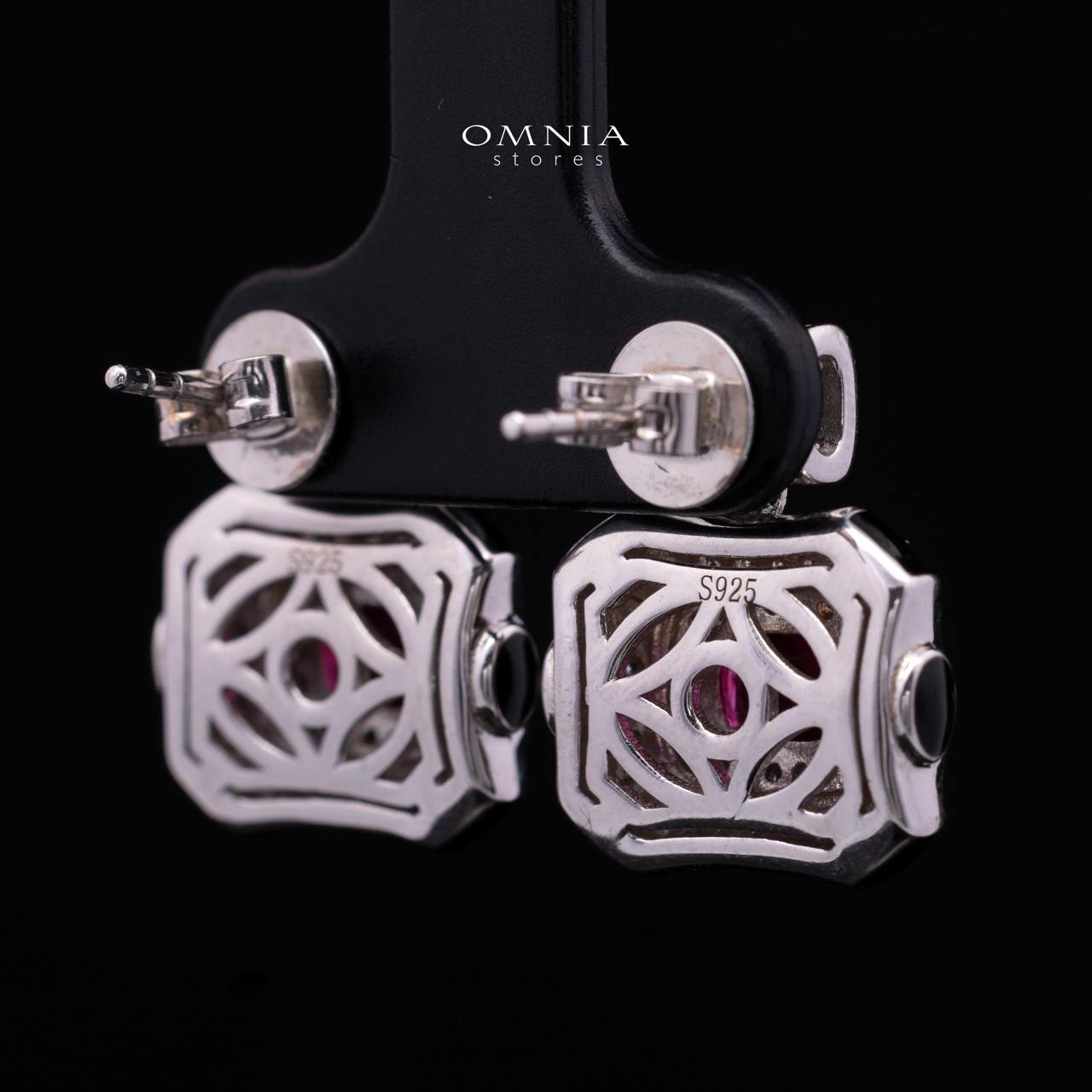 Velanora Ruby Red Stud Earrings with High Quality Premium in 925 Sterling Silver - Image 3