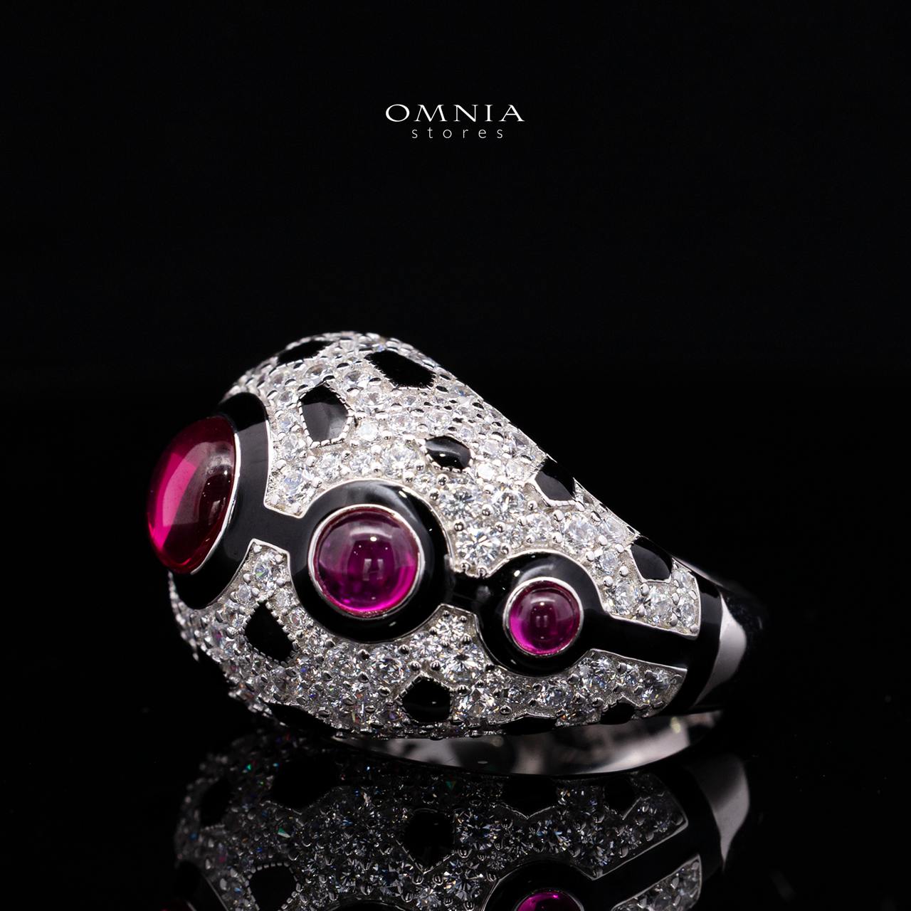Velanora Ruby Red Ring with High-Quality Premium Simulated Diamonds in 925 Sterling Silver - Image 2
