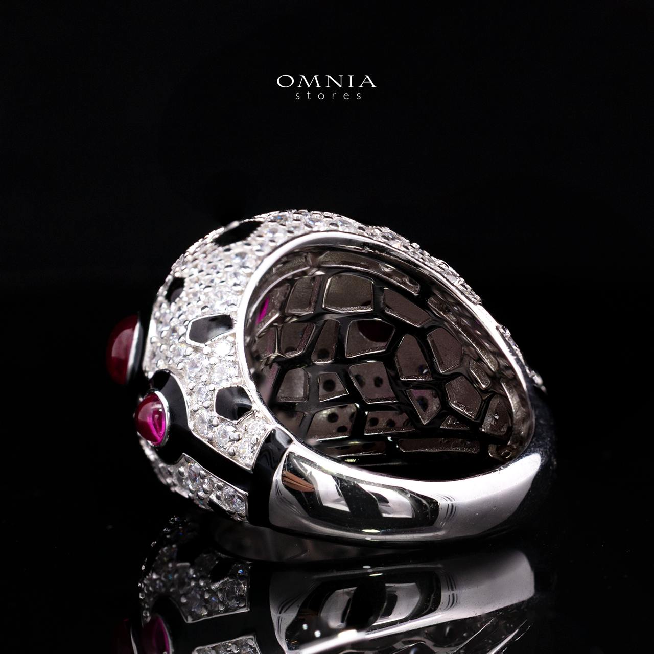 Velanora Ruby Red Ring with High-Quality Premium Simulated Diamonds in 925 Sterling Silver - Image 5