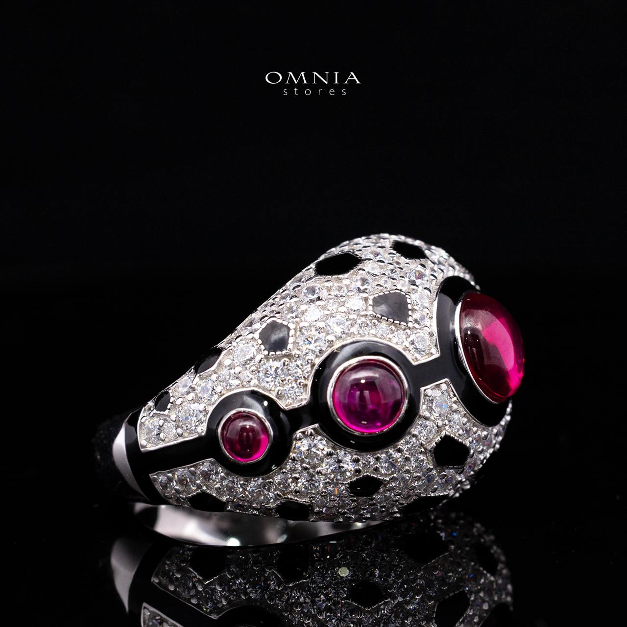 Velanora Ruby Red Ring with High-Quality Premium Simulated Diamonds in 925 Sterling Silver - Image 4