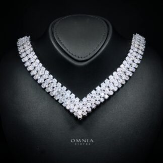 Celopatra Necklace with High-Quality Premium Simulated Diamonds in 925 Sterling Silver