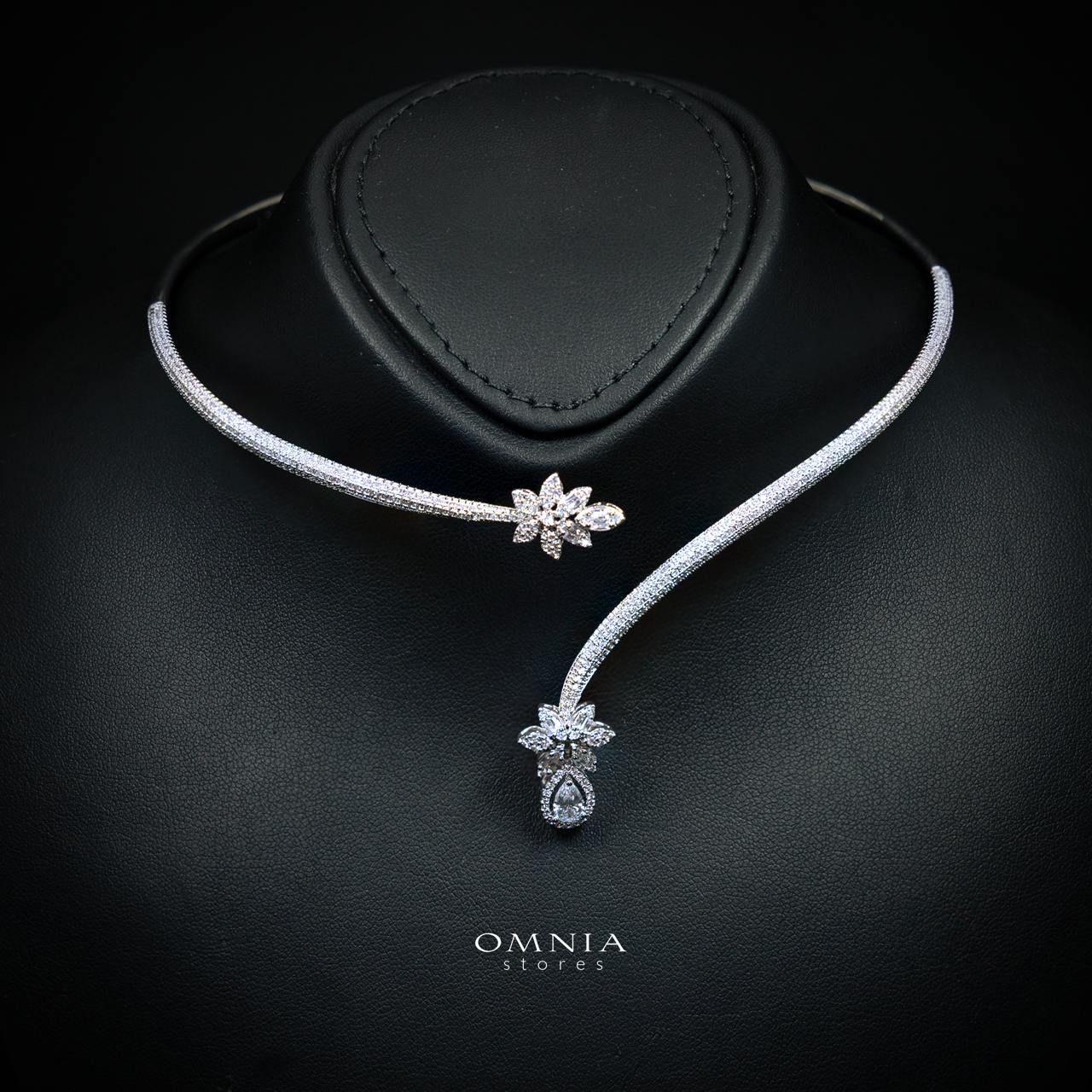 Annalise White Bridal Full Set with High-Quality Premium Simulated Diamonds – Rhodium-Plated - Image 2