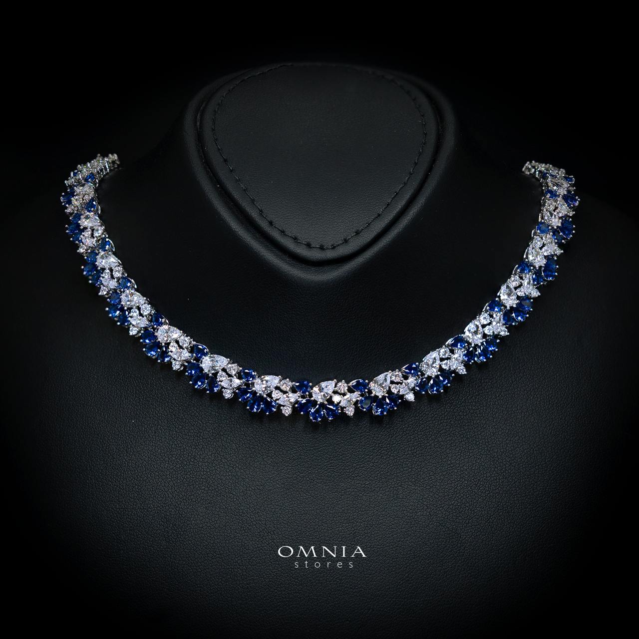 Safira Blue Luxury Bridal Full Jewelry Set with High-Quality Premium Simulated Diamonds - Image 2