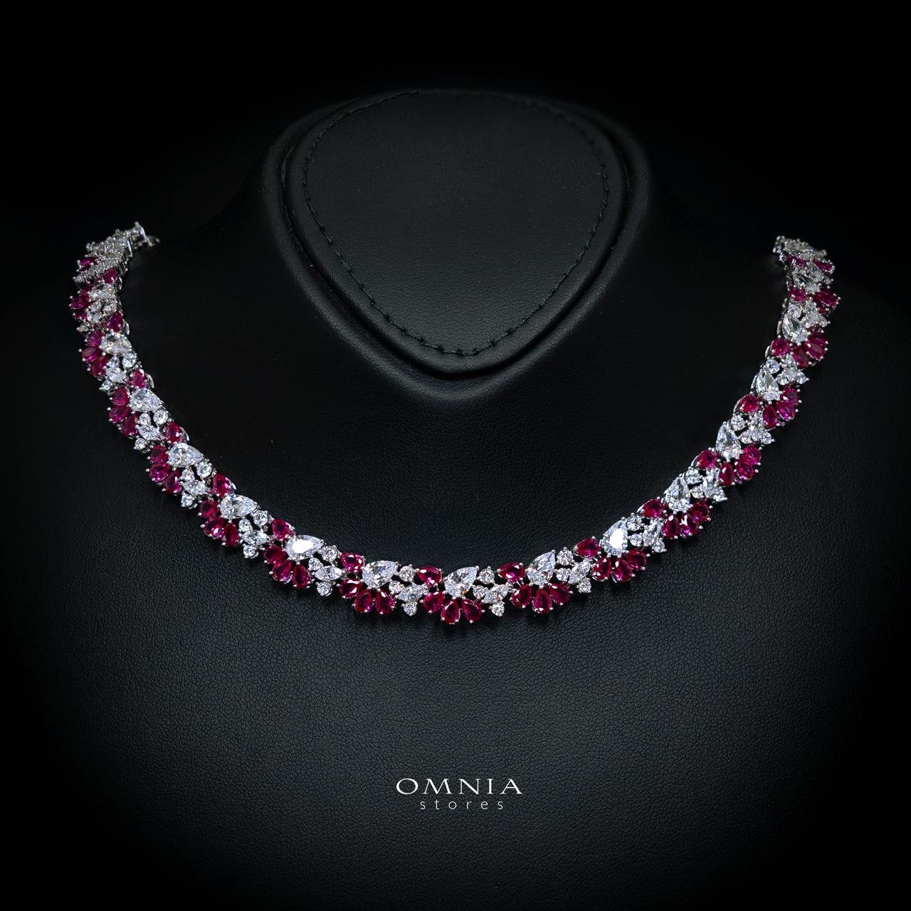 Safira Ruby Red Luxury Bridal Full Jewelry Set with High-Quality Premium Simulated Diamonds - Image 2