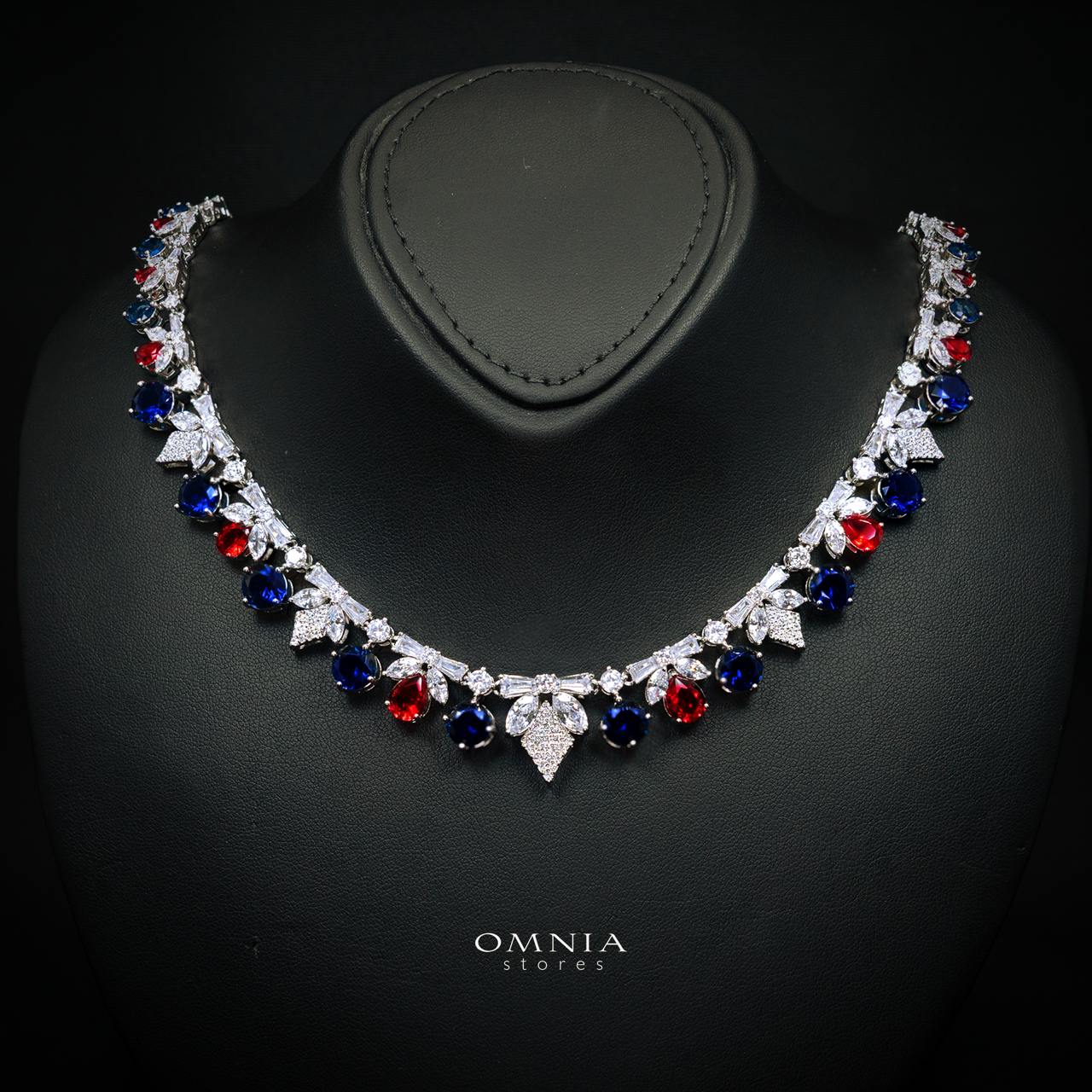 Vionna Multicolor Luxury Bridal Full Set with High-Quality Simulated Diamonds and Rhodium Plating - Image 2
