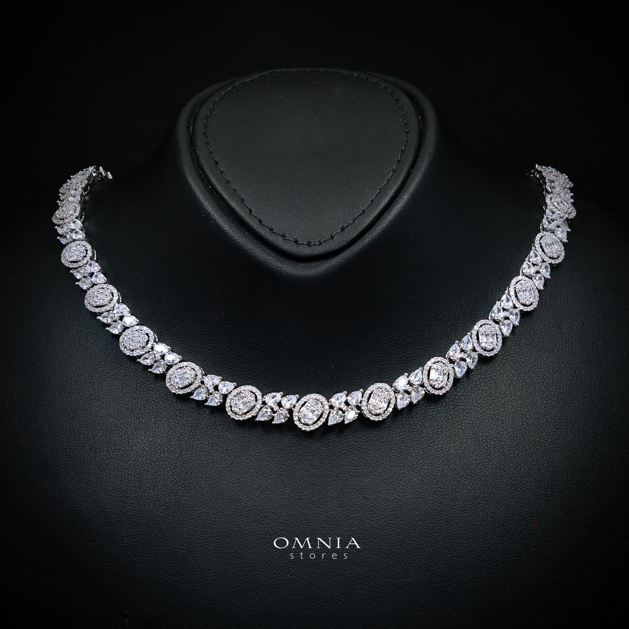 Rahima White Luxury Bridal Full Set with High-Quality Simulated Diamonds and Rhodium Plating - Image 2