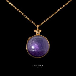 Genevieve Gold-Plated Pendant Necklace with a Purple Gemstone Centerpiece in 925 Sterling Silver